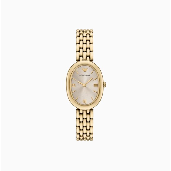 EMPORIO ARMANI Two-Hand Gold-Tone Stainless Steel Watch NIB $245